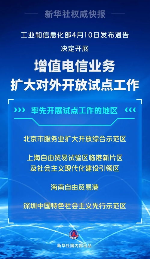工信部啟動(dòng)增值電信業(yè)務(wù)擴(kuò)大開放試點(diǎn)，海南等四地先行先試